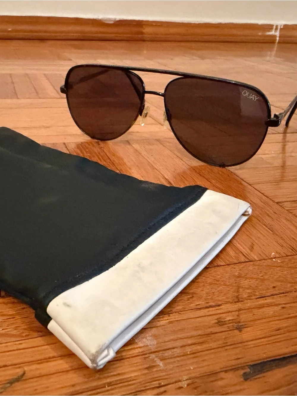 Quay Australia Black Aviator Sunglasses